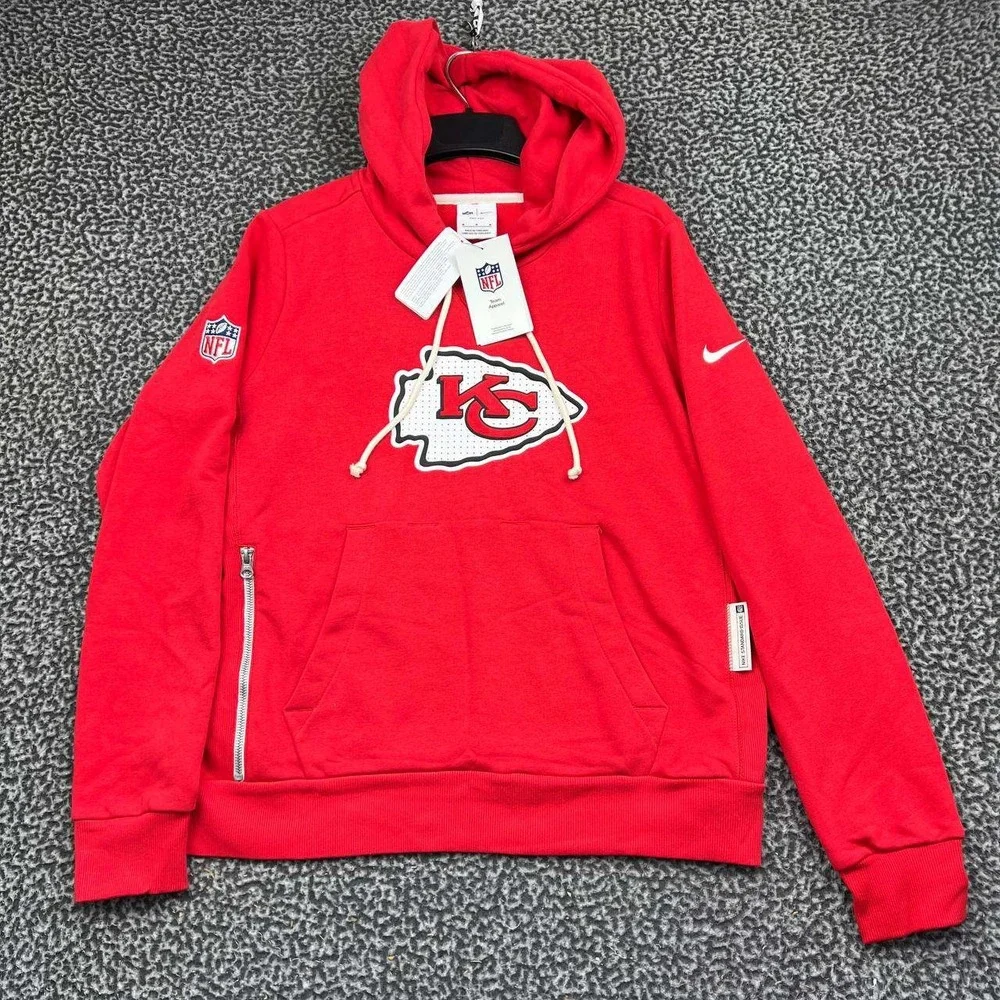 Nike Kansas City Chiefs Dri-Fit Hoodie Women Medium Red NFL Pullover New M
